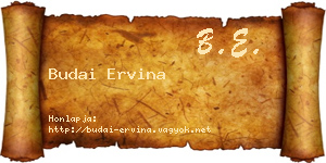 Budai Ervina névjegykártya